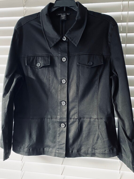 90’s Black Military Jacket, Vintage Anne Carson J… - image 4