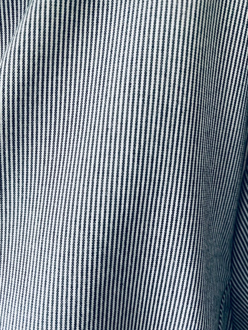 90s Pinstripe Cotton Blend Career Button Down Top