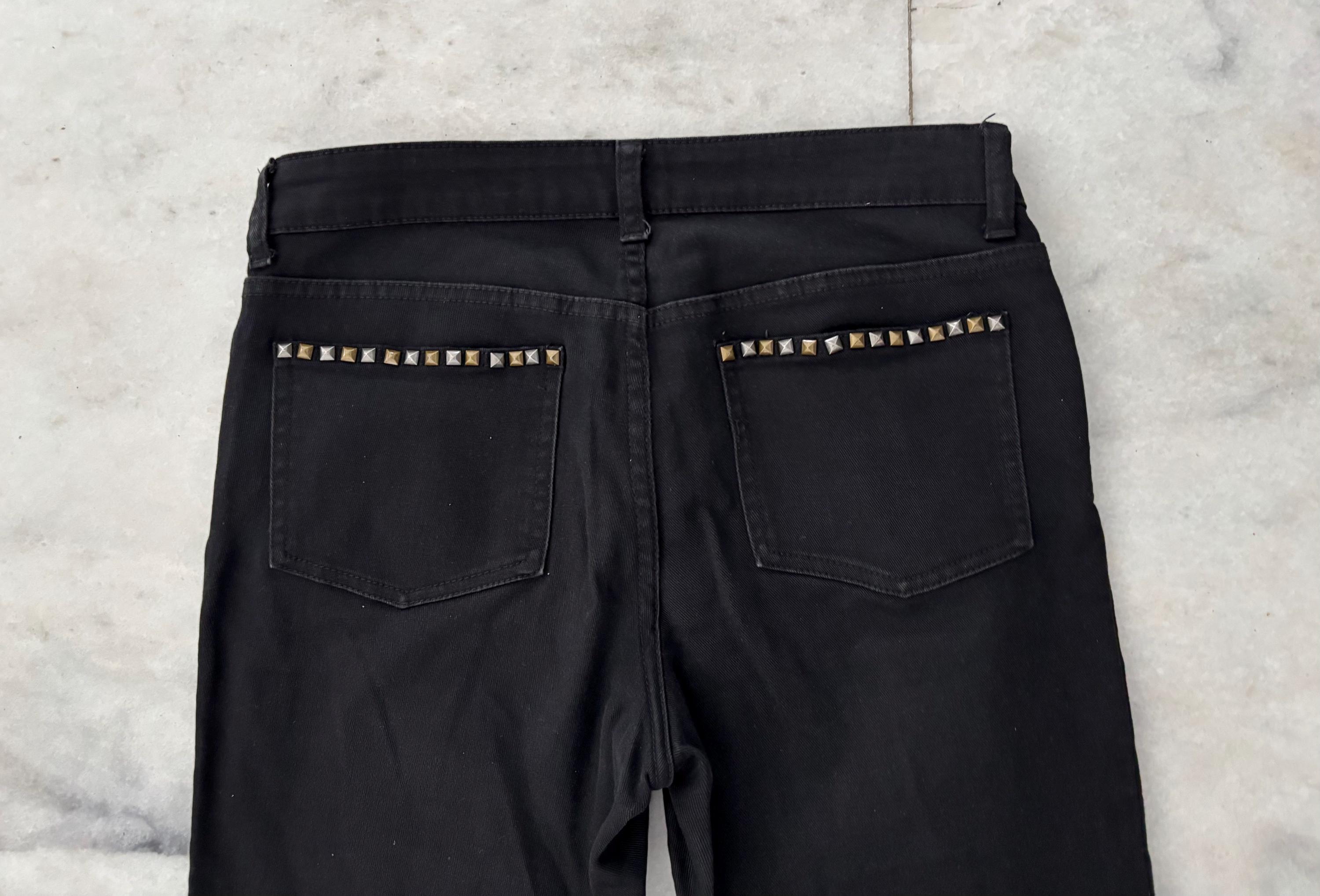 Y2K Vintage Cache Jeans Black Studded Low Rise Bootcut