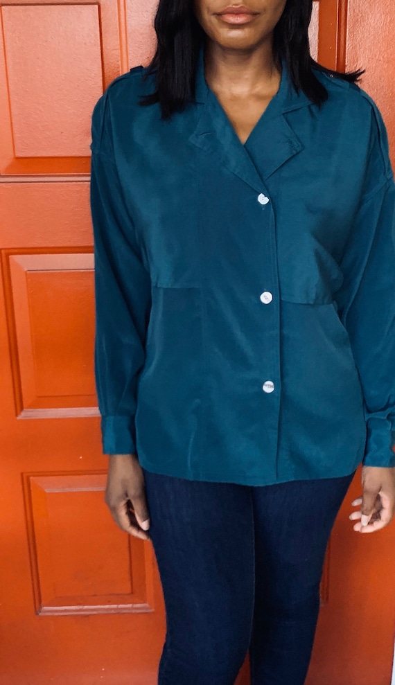 90s Vintage Green Windbreaker Style Jacket, Justi… - image 2