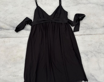 Y2K The Limited Slip Dress Black Empire Waist Babydoll Mesh Women 2 Whimsigoth Fairy
