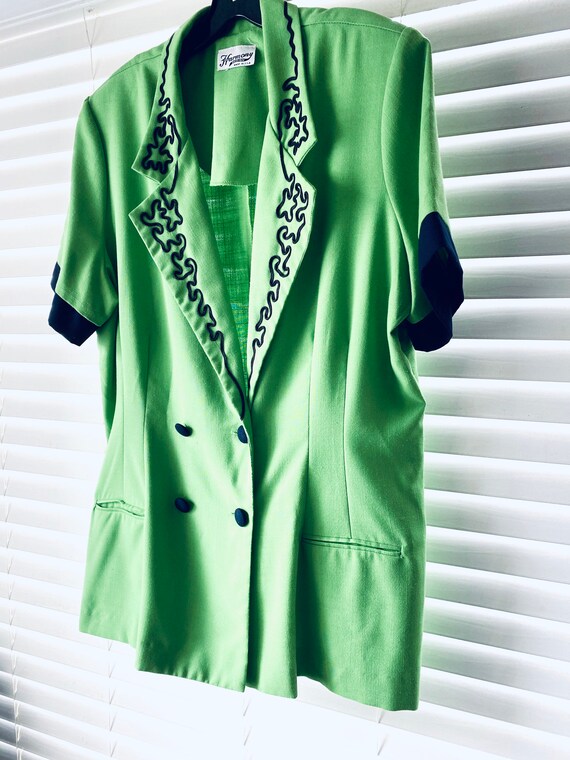 80s Harmony Design Lime Green Retro Blazer 80s Vi… - image 9