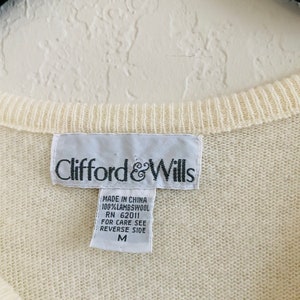 80s Vintage Clifford & Wills Ivory Lambswool Pullover Sweater image 5