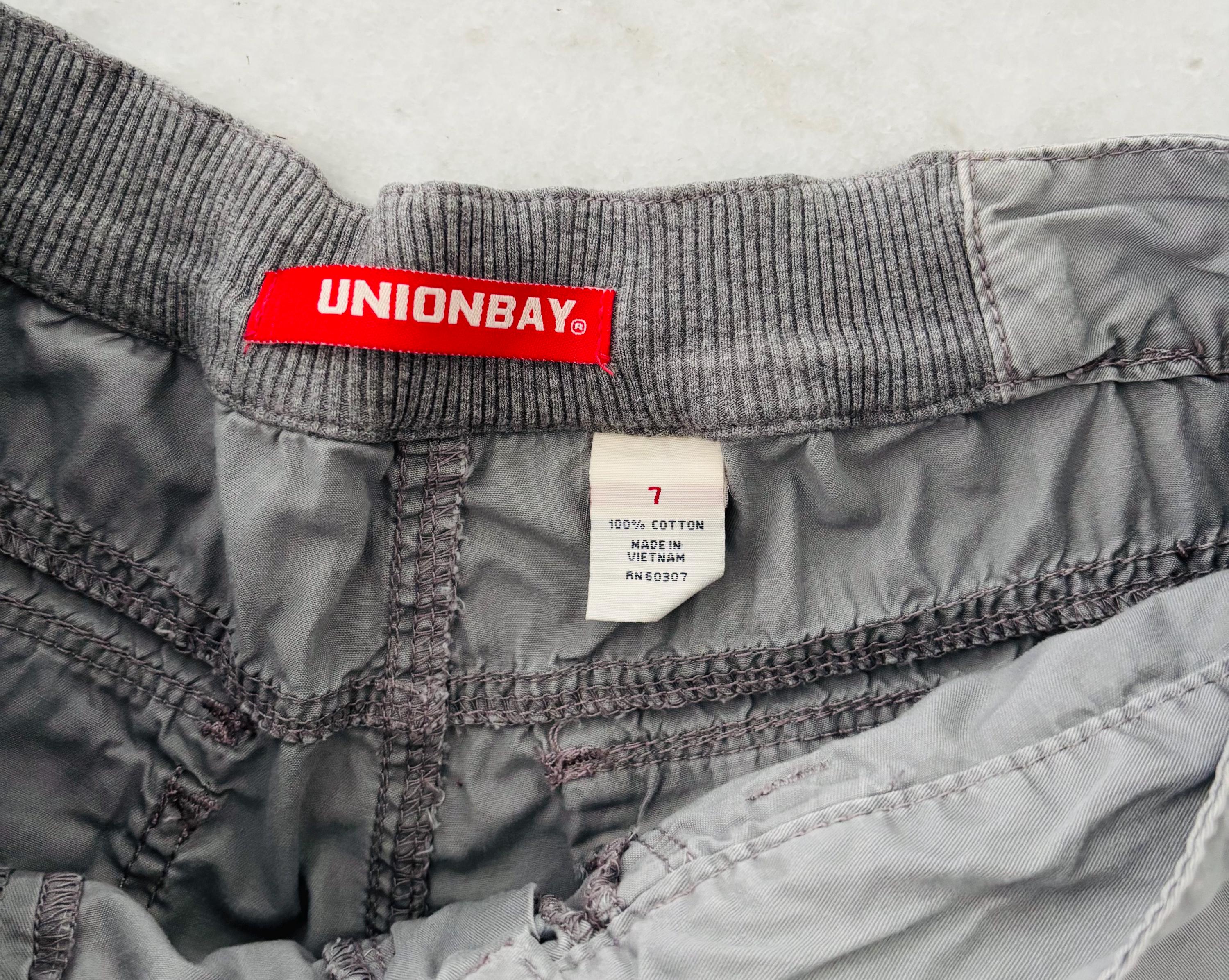 Pantalon Cargo Vintage Union Bay – Femme Taille 10 – Gris – Style Y2K Grunge Preppy