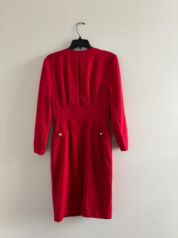 VTG 80s Carmen Marc Valvo Dress Red Gold Buttons Wool Lined Womens 8 Mob Wife - Etsy Israel VTG 80s Carmen Marc Valvo Dress Red Gold Buttons Wool Lined Womens 8 Mob Wife - Etsy Israel