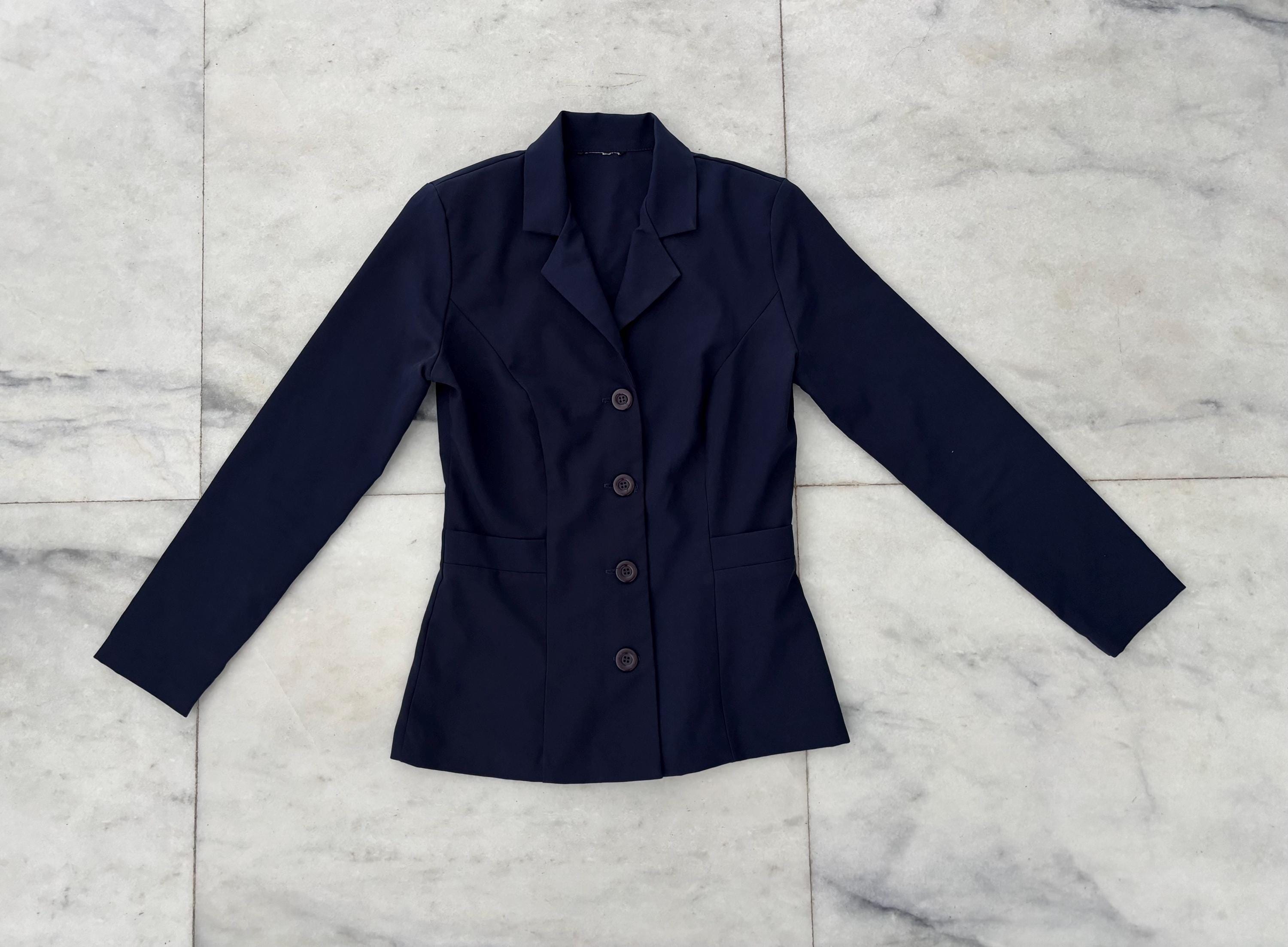 vintage usa製 navy color blazer jacket Vintage Blazer Size 44 Long Navy Blue Suit Jacket Union Made