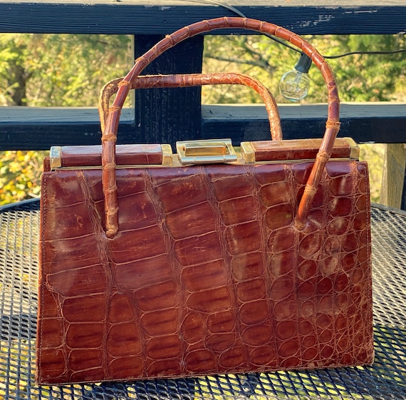 Mid Century Alagator Handbag