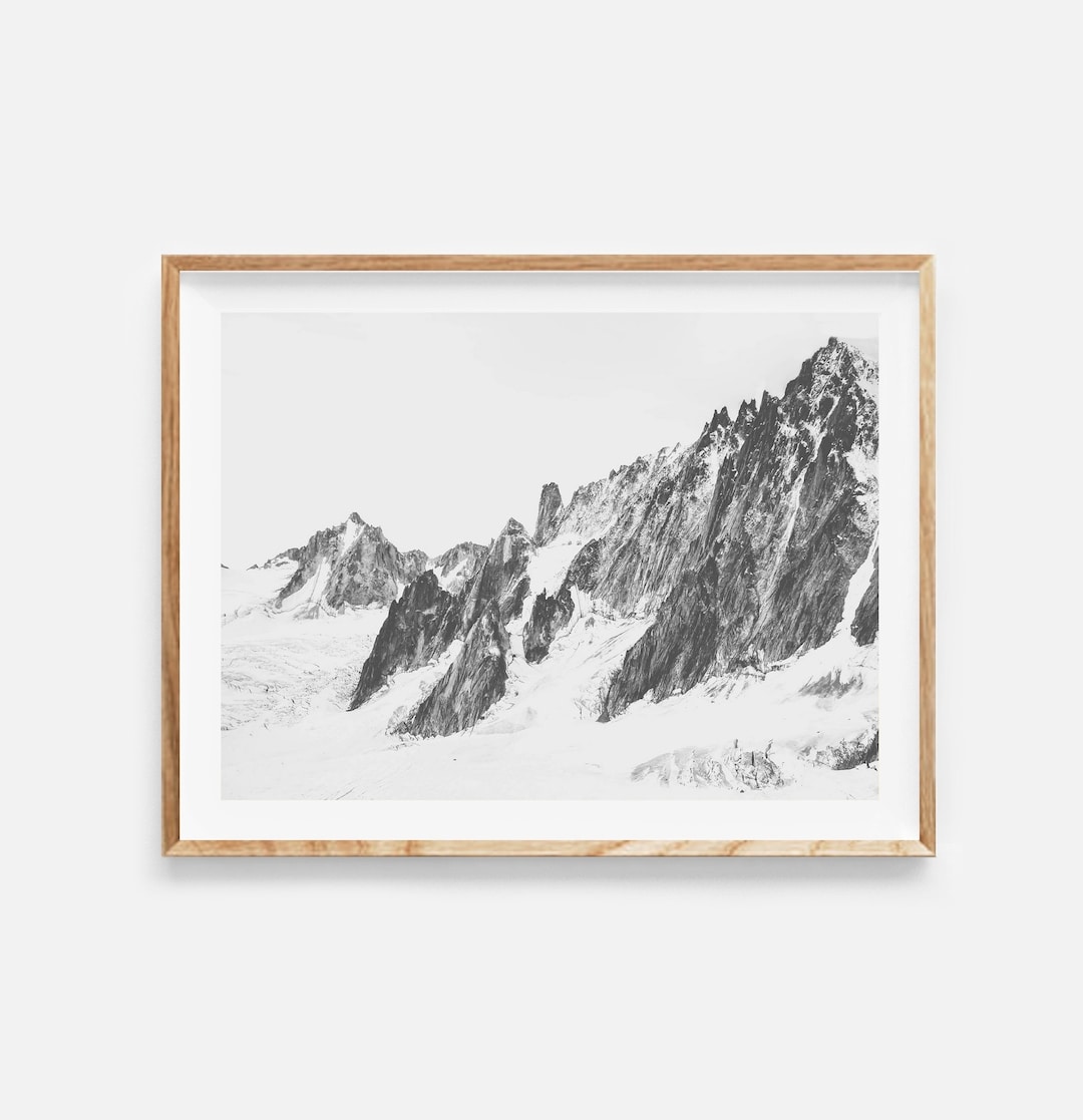 Mountain Print, Nature Photography, Black and White Mountain Print ...