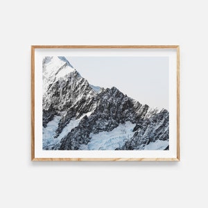 snowy mountains wall art, mountain print, winter decor, printable wall art, mountain photo, landscape print, mountain poster, nature prints