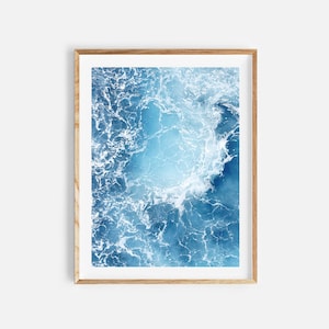 ocean print, wave poster, aerial photography, ocean wave print, coastal wall art, ocean poster, aerial ocean photo, minimalist decor