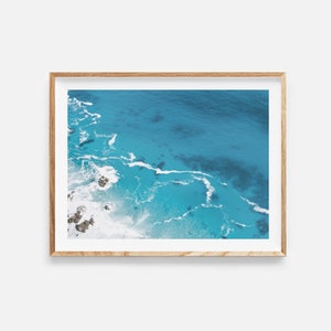 aerial ocean print, digital download, ocean wave print, beach poster, aerial photography, coastal wall art, ocean poster, beach print