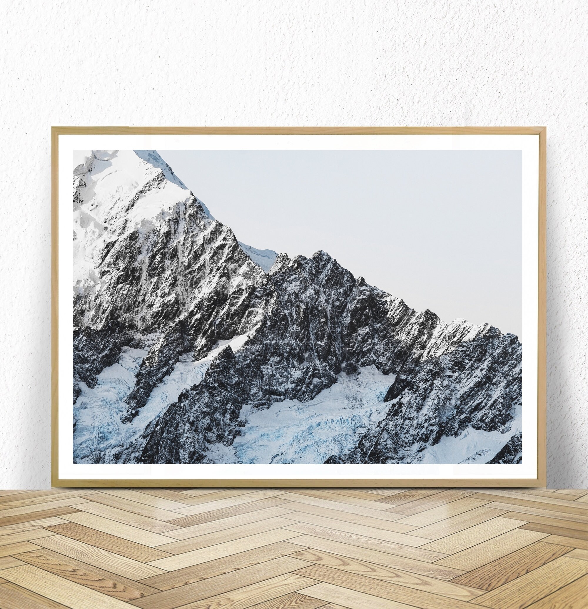 Snowy Mountains Wall Art Mountain Print Winter Decor | Etsy