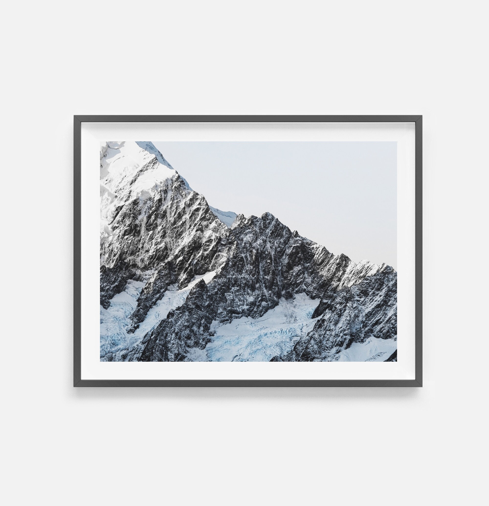 Snowy Mountains Wall Art Mountain Print Winter Decor Etsy