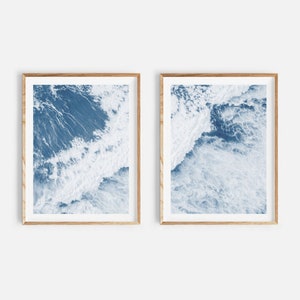 conjunto de 2 impresiones oceánicas, arte de pared oceánica, descarga digital, póster oceánico, decoración costera, impresión de olas oceánicas, juego de impresión oceánica, descarga instantánea