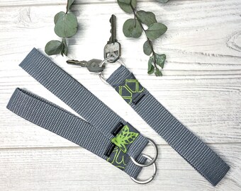 Gray-pastel colors, Wristlet Key Fob, Keychain, Key Chain, Wrist Lanyard, Key Strap, Key Ring, Hands Free Keychain,Phone Strap,Camera Strap