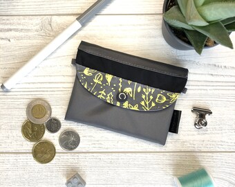 Mini Wallet, minimalist wallet, water repellent Fabric Card Holder, Small Wallet with Card Slot, Coin Pouch, Gift for Her, travel wallet,