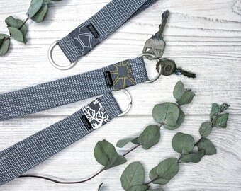 Gray-neutral color, Wristlet Key Fob, Keychain, Key Chain, Wrist Lanyard, Key Strap, Key Ring, Hands Free Keychain, Phone Strap,Camera Strap