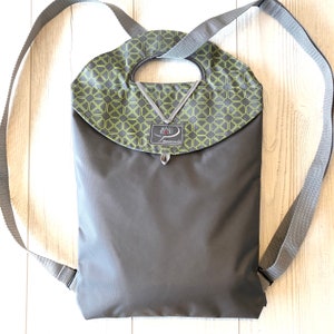 Mittelgrauer Cabrio-Rucksack / Rucksack-Geldbörse / Taschen für Frauen / Kleine Tragetasche / Mini-Rucksack / Kleiner Rucksack / Diamant /
