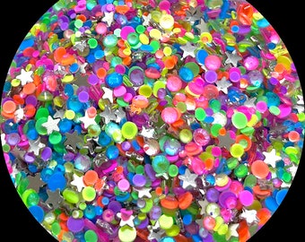 Born a Star - Neon Rainbow Glass Rhinestone Mix with Stars
