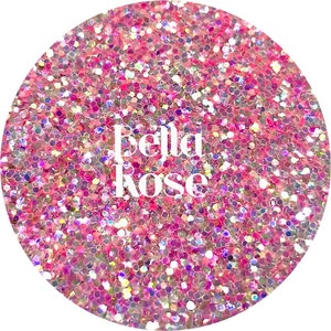Bella Rose- Pink High Sparkle Small Chunky Polyester Glitter