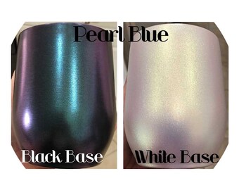 Pearl Blue Color Shift Mica - Color Shift White Blue Purple Mica Powder