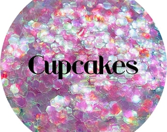 Cupcakes - Pink Iridescent Chunky Polyester Glitter