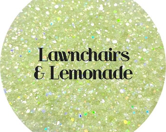 Chaises de jardin et limonade - Jaune pastel holographique petit mélange épais de paillettes de polyester