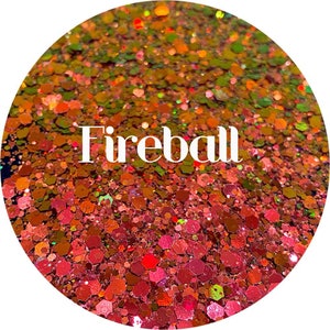 Fireball - Red Orange Gold Green Color Shift Chunky Mix Polyester Glitter