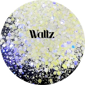 Waltz - White Yellow Purple Blue Color Shift Chunky Mix - Polyester Glitter