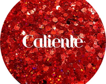 Caliente - Holographic Red Chunky Mix Polyester Glitter