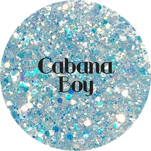 Cabana Boy - Blue and Opal Chunky Mix Polyester Glitter