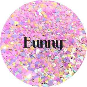 Bunny - Pastel Pink, Purple, Blue and Yellow Chunky Mix Polyester Glitter