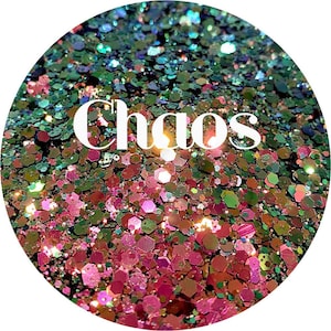 Chaos - Chameleon Color Shift Chunky Mix Pink/Red/Blue/Green/Gold Color Shift Polyester Glitter