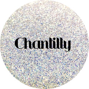 Chantilly - White Purple Blue Silver Polyester Glitter
