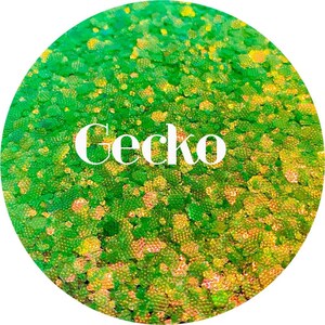 Gecko - Gold and Green Textured Color Shift Chunky Mix Polyester Glitter
