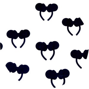 Black Mouse Headband - Holographic Black Mouse Headband Shaped Glitter