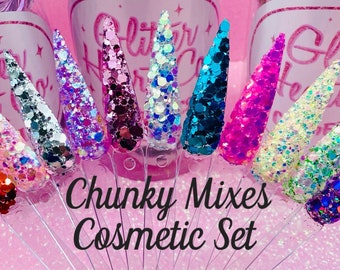 Chunky Mixes Cosmetic Polyester Glitter Set