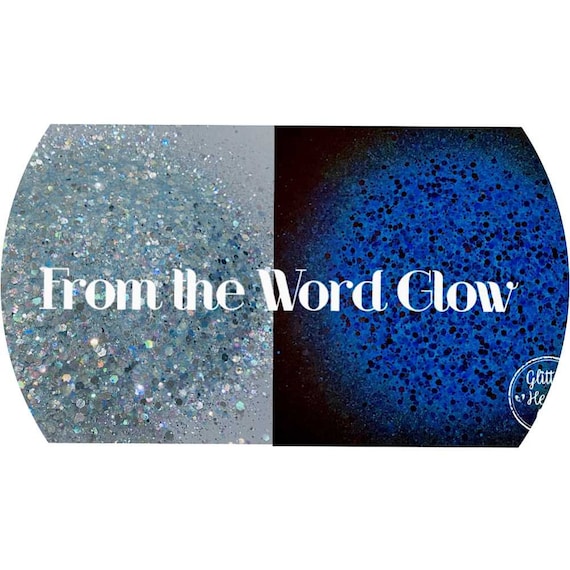 From the Word Glow Blue Chunky Mix Glow in the Dark Glitter Polyester  Glitter 