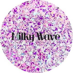 Milky Wave- White and PurpleTie Dye Chunky Mix Polyester Glitter