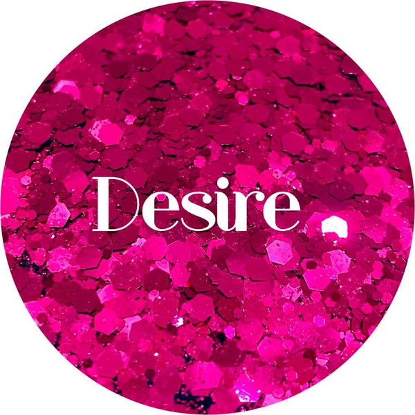 Desire - Maroon Pink Chunky Mix Polyester Glitter