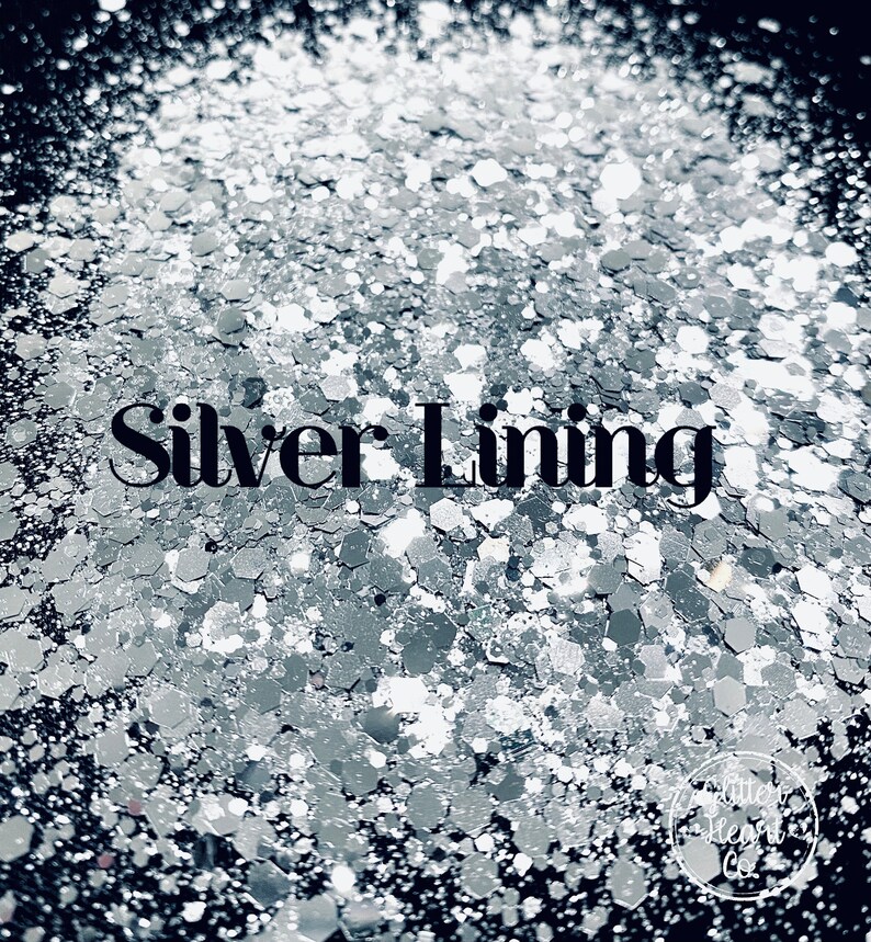 Fancy Full Silverlining Color Silver Lining - Metallic Silver Chunky Mix Polyester Glitter - Etsy