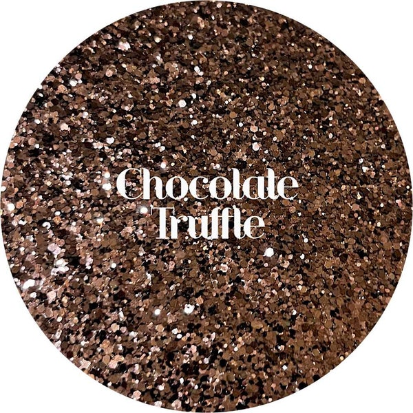 Chocolate Truffle - Brown Metallic Small Chunky Mix Polyester Glitter