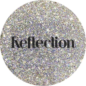 Reflection - Mirrored Silver, White, Purple Polyester Glitter