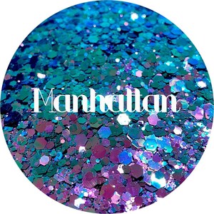 Manhattan - Purple Blue Teal Color Shift Chunky Mix Polyester Glitter