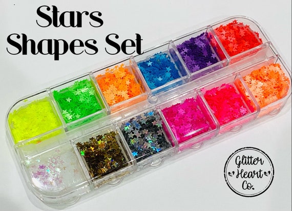 Star Shape Glitter Set - Polyester Glitter - Neon Glitter