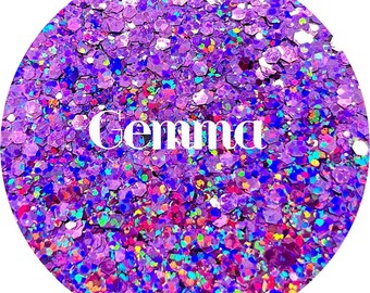 Gemma - High Sparkle Holographic Purple Chunky Mix Glitter