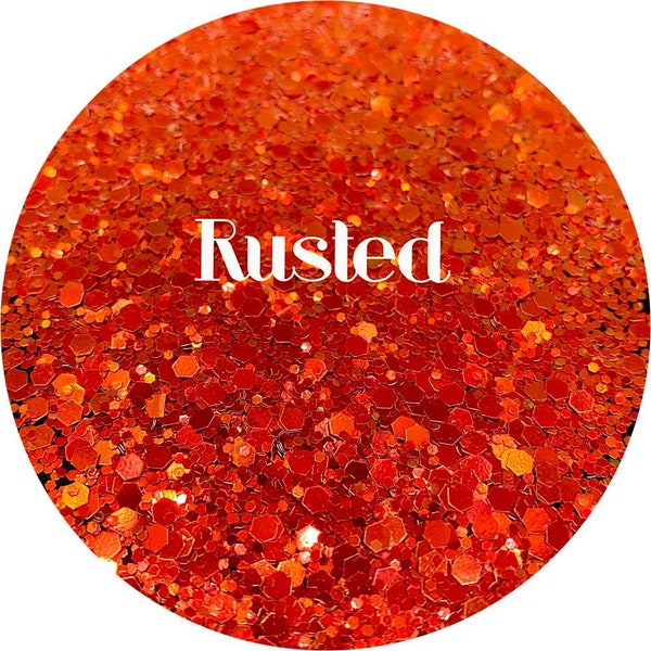 Rusted - Red, Orange, Gold Color Shift Chunky Mix Polyester Glitter
