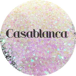 Casablanca - Whit to Pink Color Shift Chunky Mix Polyester Glitter