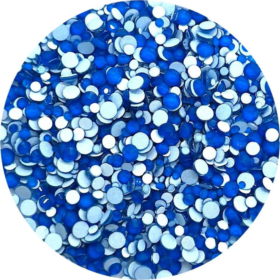 Is Rhinestone Blue A Color 90's Blue - Neon Blue Glass Rhinestone Mix - Etsy
