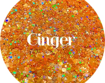 Ginger - Holographic Orange Chunky Mix Polyester Glitter